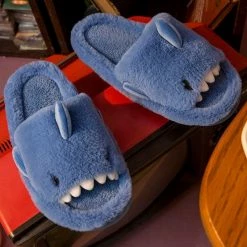 Apparel Fluffy Shark Open-toe Plush Slippers