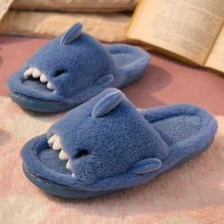 Apparel Fluffy Shark Open-toe Plush Slippers