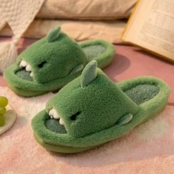 Apparel Fluffy Shark Open-toe Plush Slippers