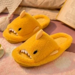 Apparel Fluffy Shark Open-toe Plush Slippers