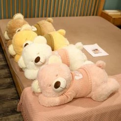 Soft Toy Plush & Toys Fluffy Sleeping Brown White Dog Bear Plushie 29 Soft Toy Plush & Toys Fluffy Sleeping Brown White Dog Bear Plushie