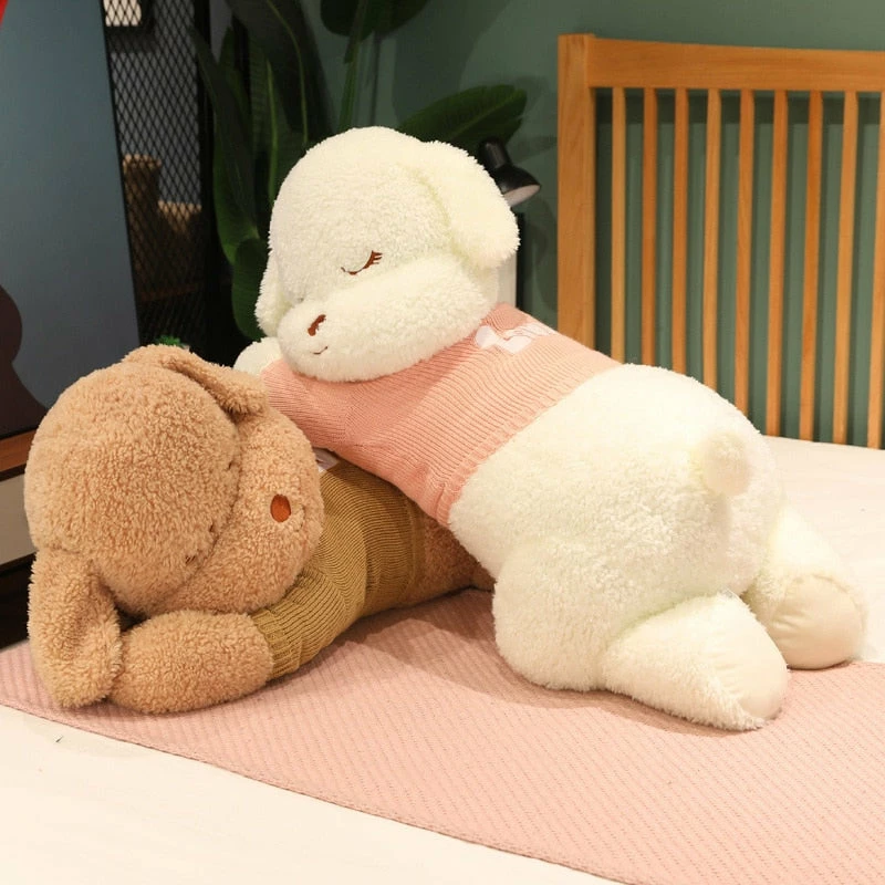Soft Toy Plush & Toys Fluffy Sleeping Brown White Dog Bear Plushie 3 Soft Toy Plush & Toys Fluffy Sleeping Brown White Dog Bear Plushie