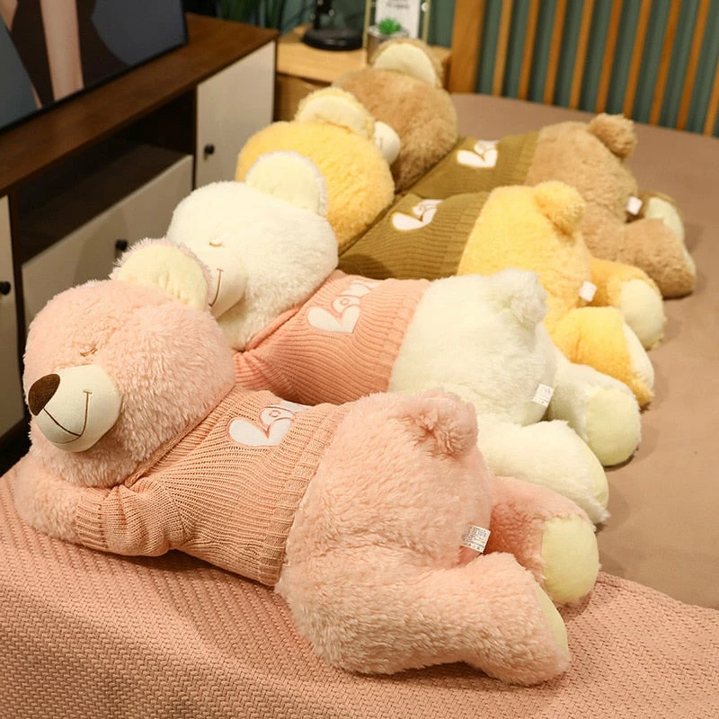 Soft Toy Plush & Toys Fluffy Sleeping Brown White Dog Bear Plushie 18 Soft Toy Plush & Toys Fluffy Sleeping Brown White Dog Bear Plushie