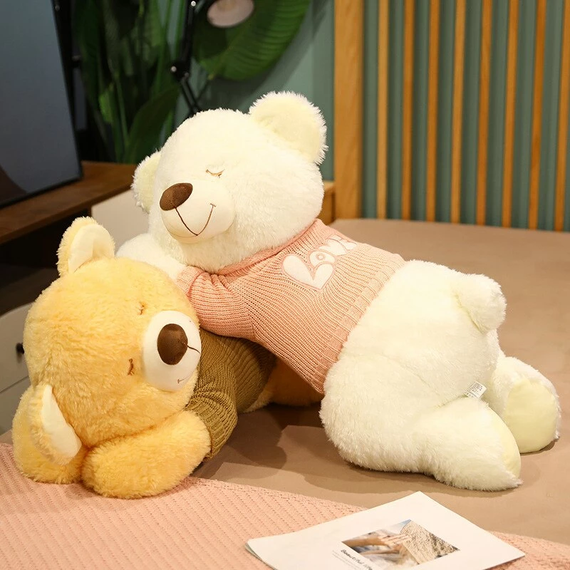 Soft Toy Plush & Toys Fluffy Sleeping Brown White Dog Bear Plushie 10 Soft Toy Plush & Toys Fluffy Sleeping Brown White Dog Bear Plushie