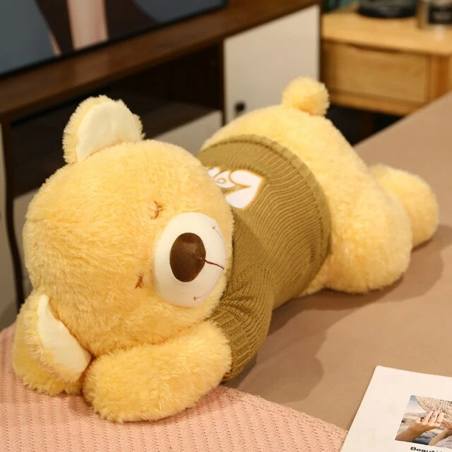 Soft Toy Plush & Toys Fluffy Sleeping Brown White Dog Bear Plushie 6 Soft Toy Plush & Toys Fluffy Sleeping Brown White Dog Bear Plushie