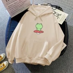 Apparel Friendly Frog Dancing On Mushroom Hoodie