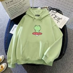 Apparel Friendly Frog Dancing On Mushroom Hoodie