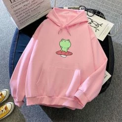 Apparel Friendly Frog Dancing On Mushroom Hoodie