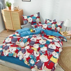 Home Decor Funny Shiba Red & Blue Bedding Set Home & Pets