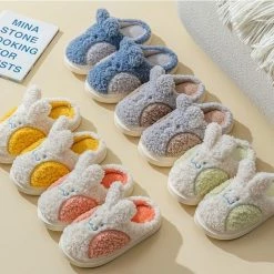 Apparel Fuzzy Cheeky Bunny Plush Slippers