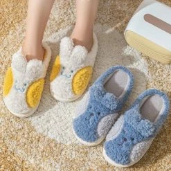 Apparel Fuzzy Cheeky Bunny Plush Slippers