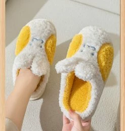 Apparel Fuzzy Cheeky Bunny Plush Slippers