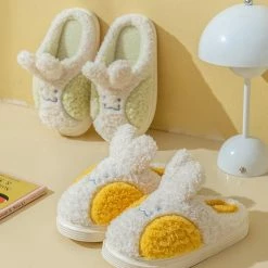 Apparel Fuzzy Cheeky Bunny Plush Slippers