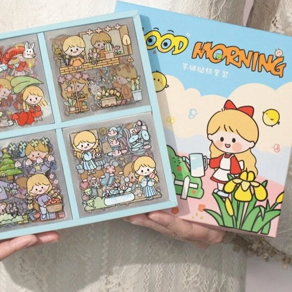 Accessories Stationery Good Morning Puff Girl Stickers Box Set 6 Accessories Stationery Good Morning Puff Girl Stickers Box Set