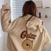 Apparel Grizzly Bear Oversized Zip-up Fleece Hoodie 2 Apparel Grizzly Bear Oversized Zip-up Fleece Hoodie