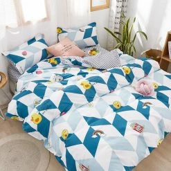 Home Decor Happy Ducks Print Bedding Set Sea Animals