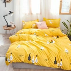 Home Decor Happy Ducks Print Bedding Set Sea Animals