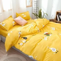Home Decor Happy Ducks Print Bedding Set Sea Animals