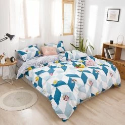 Home Decor Happy Ducks Print Bedding Set Sea Animals