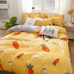 Home Decor Home & Pets Happy Everyday Cute Bunny And Sweet Carrot Bedding Set