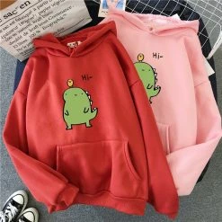 Apparel Harajuku Kawaii Cute Dipsy Dinosaur Hoodie