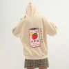 Apparel Harajuku Strawberry Milk Oversized Part-Cotton Hoodie