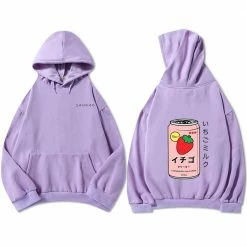 Apparel Harajuku Strawberry Milk Oversized Part-Cotton Hoodie