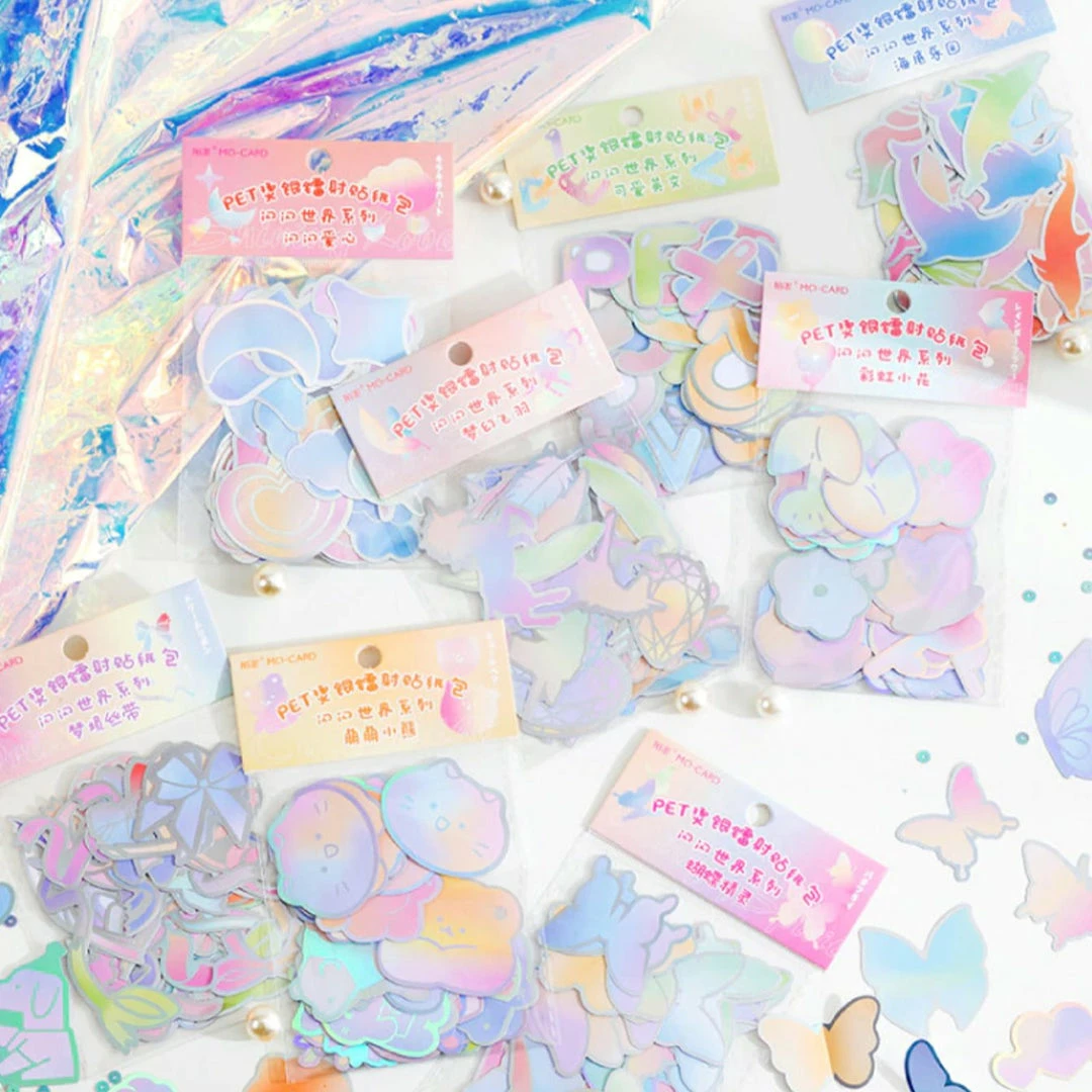 Accessories Sea Animals Holographic Animals Stickers Set 12 Accessories Sea Animals Holographic Animals Stickers Set