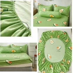 Home Decor Japanese Avocado Fitted Bedsheets