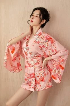Apparel Japanese Cherry Blossom Sakura Pink Kimono