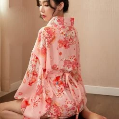 Apparel Japanese Cherry Blossom Sakura Pink Kimono