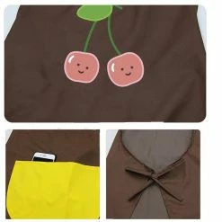 Home Decor Home & Pets Japanese Cute Cherry And Avocado Print Shoulder Apron
