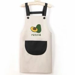 Home Decor Home & Pets Japanese Cute Cherry And Avocado Print Shoulder Apron