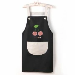 Home Decor Home & Pets Japanese Cute Cherry And Avocado Print Shoulder Apron