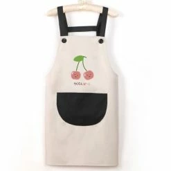 Home Decor Home & Pets Japanese Cute Cherry And Avocado Print Shoulder Apron