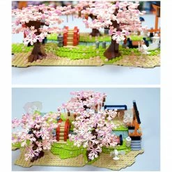 Build It Japanese Hakone Red Bridge Lake View With Sakura Trees