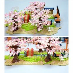 Build It Japanese Hakone Red Bridge Lake View With Sakura Trees