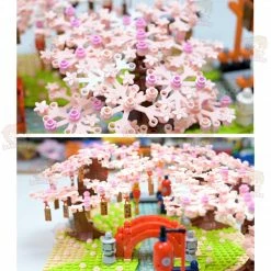 Build It Japanese Hakone Red Bridge Lake View With Sakura Trees