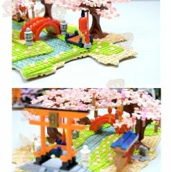 Build It Japanese Hakone Red Bridge Lake View With Sakura Trees