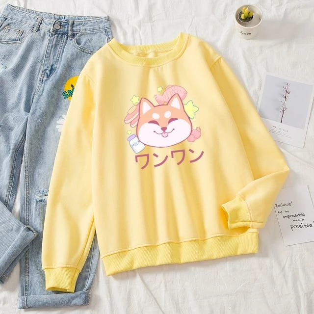 Apparel Japanese Kawaii Shiba Sweatshirt 5 Apparel Japanese Kawaii Shiba Sweatshirt