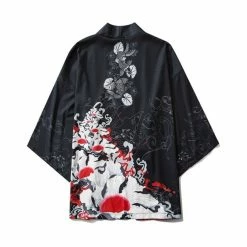 Apparel Japanese Art Fancy Kimono Cardigan Robe Short 31 Apparel Japanese Art Fancy Kimono Cardigan Robe Short