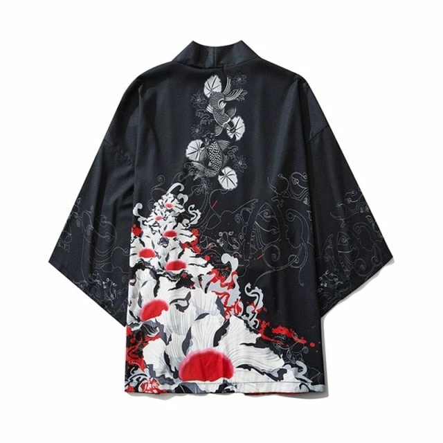 Apparel Japanese Art Fancy Kimono Cardigan Robe Short 16 Apparel Japanese Art Fancy Kimono Cardigan Robe Short