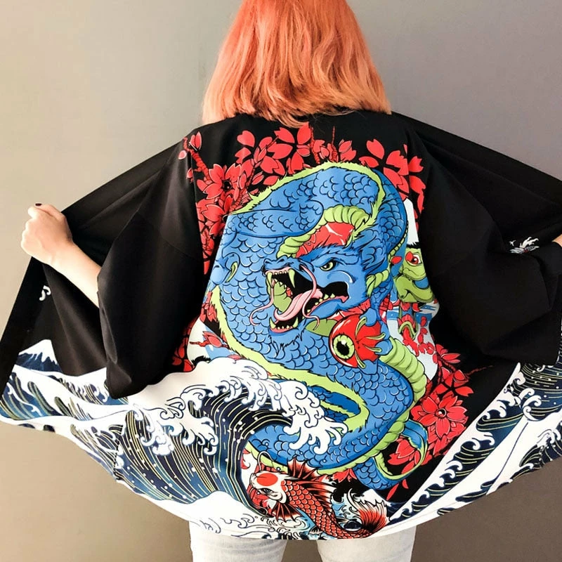 Apparel Japanese Art Fancy Kimono Cardigan Robe Short 6 Apparel Japanese Art Fancy Kimono Cardigan Robe Short