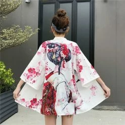 Apparel Japanese Lady With Tsubaki Flowers Kimono