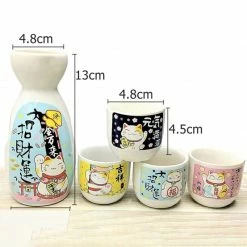 Home Decor Home & Pets Japanese Lucky Cat Ceramic Sake Set