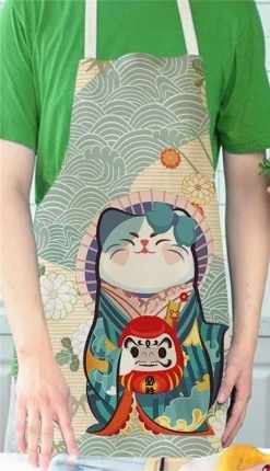 Home Decor Home & Pets Japanese Lucky Cat Cotton Apron