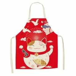 Home Decor Home & Pets Japanese Lucky Cat Cotton Apron