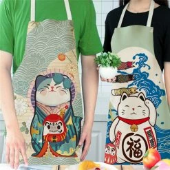 Home Decor Home & Pets Japanese Lucky Cat Cotton Apron
