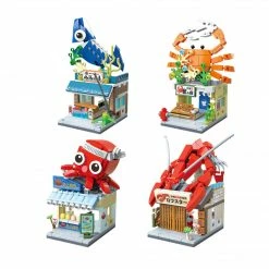 Build It Japanese Micro Seafood Street Stalls Building Sets
