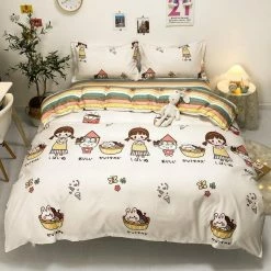 Home Decor Home & Pets Japanese Mummy And Bunny Cooking Time Bedding Set